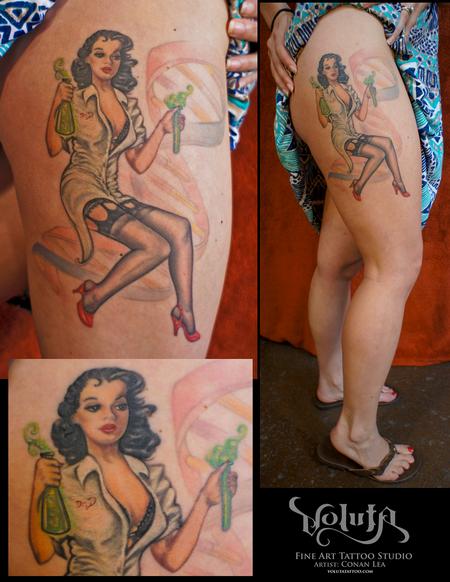 Tattoos - Custom Biology Ph.D Pin Up Tattoo - 76071